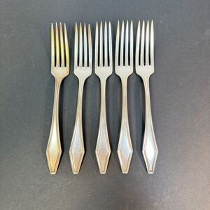 JAMESTOWN Dinner Forks 7 1/8” Holmes & Edwards 5 Pc Silverplate Vintage 1916